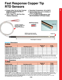 Thumbnail of document Data Sheet - PRTFCU RTD Probe w/Copper Tip & Extension Cable, Class B
